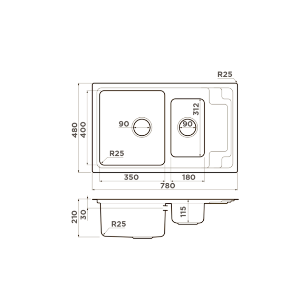 Мойка кухонная Omoikiri Mizu 78 Хром 4973731 — изображение 4