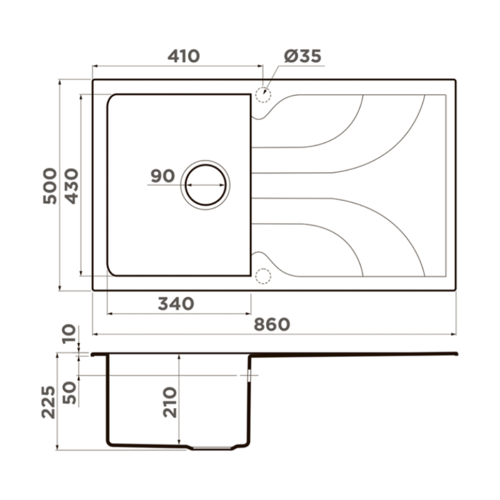Мойка кухонная Omoikiri Yasugata 86 Серый матовый 4993546 — изображение 4