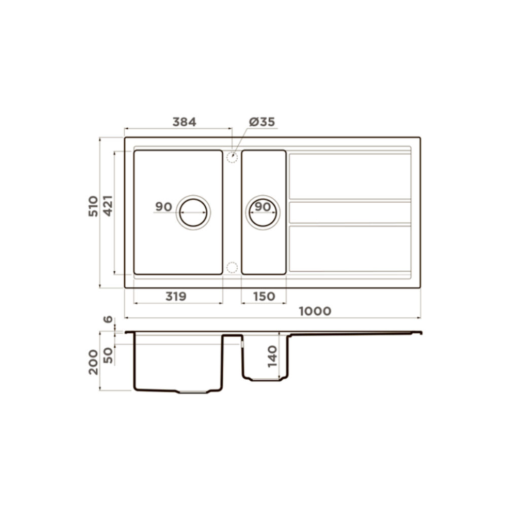 Мойка кухонная Omoikiri Kitagawa 100 Графит 4993805 — изображение 4