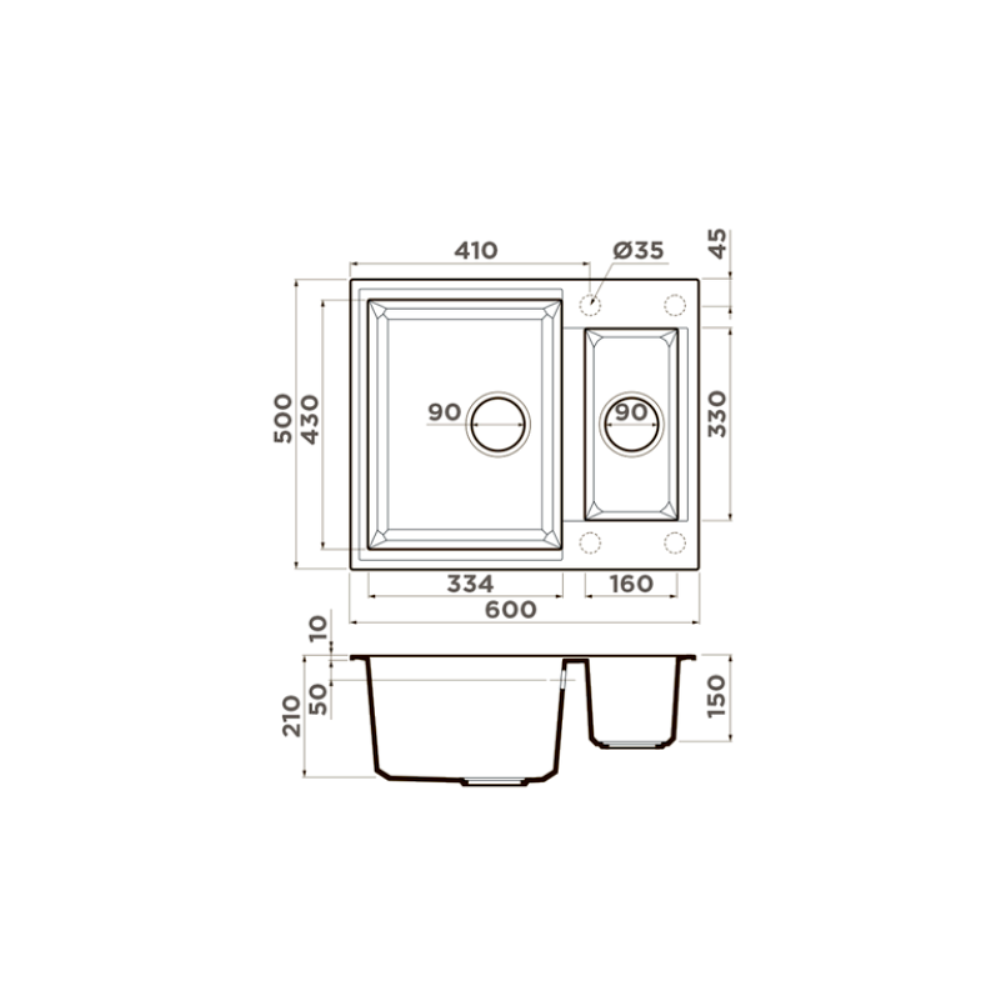 Мойка кухонная Omoikiri Sakaime 60 Бежевый 4993910 — изображение 4