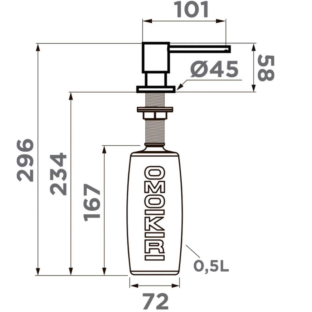 Дозатор встраиваемый Omoikiri OM-03 Сталь 4995040 — изображение 3