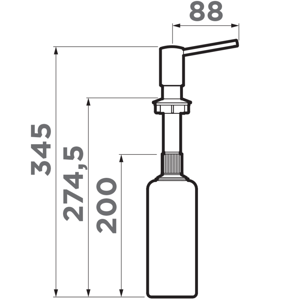 Дозатор встраиваемый Omoikiri OM-02 Color Collection Желтый матовый 4995072 — изображение 2